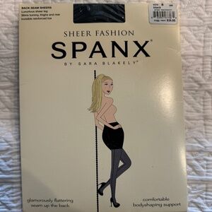 SPANX Sheer Fashion,  Back Seam Sheers, Black, Size B